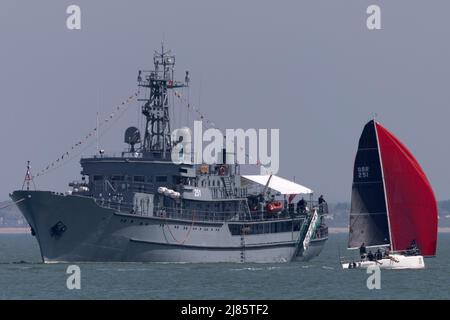 Mémorial,80,ans,Blyskawica,polonais,navire,guerre,marine,formation,marine,Pologne,Wodnik,visites,Cowes,ile de Wight,Angleterre,Royaume-Uni, Banque D'Images