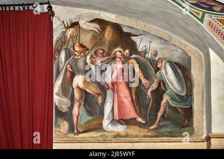 Scène della Passione di Gesù - affresco - Alessandro,Cherubino e Giovanni Alberti - 1588 - Sansepolcro (AR), Oratorio della Misericordia Italia, Banque D'Images