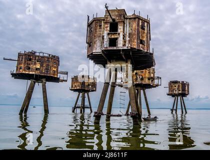 Les forts de Red Sands ont abandonné WW2 forts de mer Banque D'Images