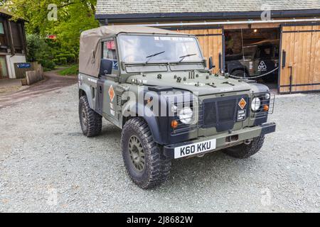 Kankku Off Road Driving Adventure et ses véhicules Landrover à Windermere dans le Lake District, Angleterre, Royaume-Uni Banque D'Images