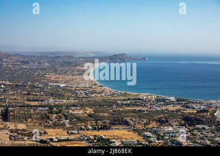 Vue depuis le monastère Saint de panagia tsambika Banque D'Images