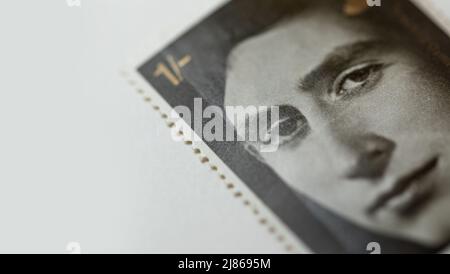 1969 timbre commémorant l'investiture du Prince de Galles. C'est la cérémonie qui reconnaît officiellement un nouveau prince de Galles. Banque D'Images