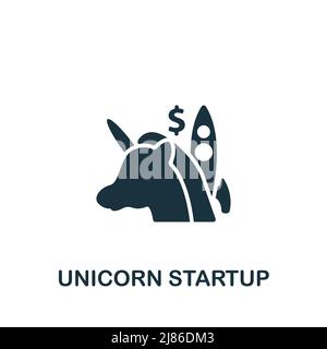 Icône de démarrage UNICORN. Monochrome simple Fintech icône de l'industrie pour les modèles, la conception Web et les infographies Illustration de Vecteur