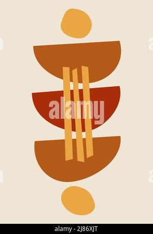 Illustration minimaliste créative peinte à la main pour décorer des murs, des cartes postales ou des couvertures de brochures. Illustration de Vecteur