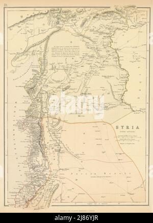 LEVANT NORD. Syrie Liban, 'Beyrout' (Beyrouth) . Alep. BLACKIE 1886 ancienne carte Banque D'Images