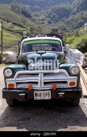 Pick-up antique Chevrolet dans Coffee Hills d'Antioquia Colombie Banque D'Images