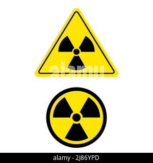 Signes de rayonnement jaune et noir Illustration de Vecteur