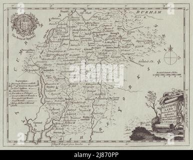 Westmoreland est tiré de vous les meilleures autorités. Carte du comté. Thomas Kitchin c1764 Banque D'Images