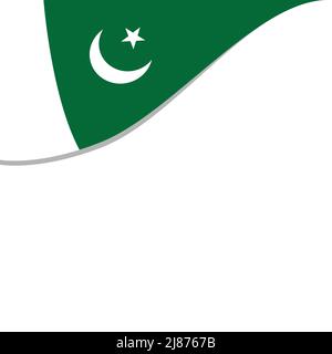 Pakistan drapeau au coin supérieur avec fond blanc Illustration de Vecteur