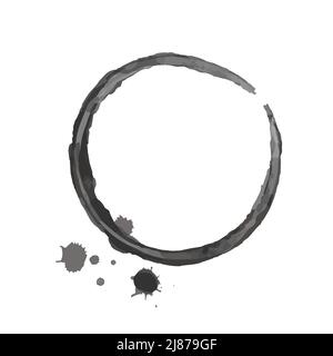 Taches d'encre de forme ronde sur blanc Illustration de Vecteur