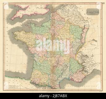 'France' dans les provinces, avant la Révolution, w/o la Savoie et Nice. THOMSON 1817 map Banque D'Images