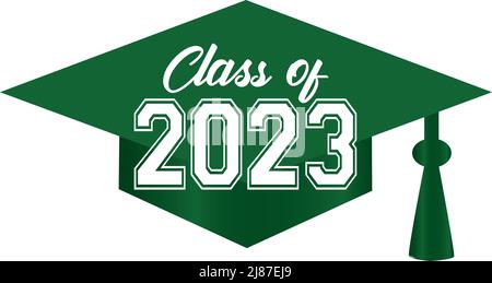 Graphique de la capsule de graduation 2023 de classe verte Banque D'Images