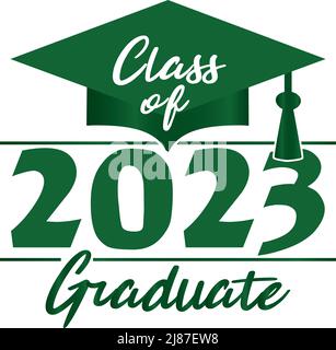 Catégorie de 2023 Graduate Green Graphic Banque D'Images