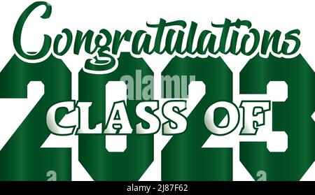Vert audacieux Félicitations classe de 2023 Banque D'Images