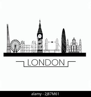 City Skyline de Londres, Royaume-Uni Illustration de Vecteur