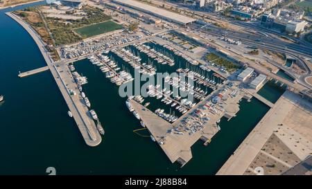 Marina floisvou et les environs, Palaio Faliro, Athènes, Grèce Banque D'Images