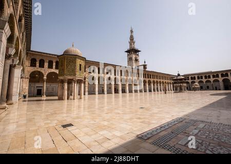 Damas, Syrie - Mai 2022 : la mosquée Omeyyade, également connue sous le nom de Grande Mosquée de Damas Banque D'Images