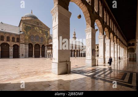 Damas, Syrie - Mai 2022 : la mosquée Omeyyade, également connue sous le nom de Grande Mosquée de Damas Banque D'Images