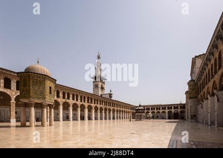 Damas, Syrie - Mai 2022 : la mosquée Omeyyade, également connue sous le nom de Grande Mosquée de Damas Banque D'Images