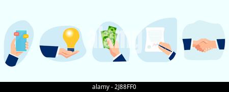 Idée d'entreprise et concept de soutien financier Illustration de Vecteur