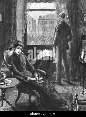 ''ce mariage malheureux, par Francis Eleanor Trollope, "Qu'est-ce que ma mère a fait avec son argent je ne peux pas conjecture", 1888. Depuis, « The Graphic. Un journal hebdomadaire illustré Volume38. Juillet à décembre, 1888'. Banque D'Images