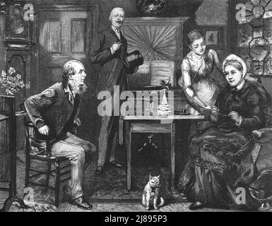 ''ce mariage malheureux, par Francis Eleanor Trollope,"le prochain moment où M. Theodore Bransby a été inauguré dans le salon", 1888. Depuis, « The Graphic. Un journal hebdomadaire illustré Volume38. Juillet à décembre, 1888'. Banque D'Images