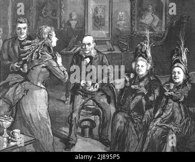 ''ce mariage malheureux, de Francis Eleanor Trollope, "je suis malheureusement absent", a déclaré Mme Simpson souriant gentiment", 1888. Depuis, « The Graphic. Un journal hebdomadaire illustré Volume38. Juillet à décembre, 1888'. Banque D'Images