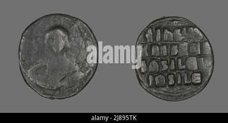 Anonyme Follis (coin), 976-1028, attribué à Basil II et Constantine VIII Banque D'Images