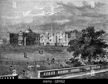 'Vue de la Maison du Gouvernement, Calcutta', c1891. Tiré de "Cassell's Illustrated History of India vol. I", par James Grant. [Cassell Petter & amp ; Galpin, Londres, Paris et New York] Banque D'Images
