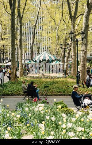 Bryant Park a de beaux paysages au printemps, New York City, USA 2022 Banque D'Images