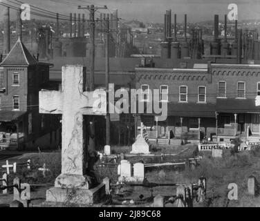 Cimetière et aciérie de Bethléem, Pennsylvanie. Banque D'Images