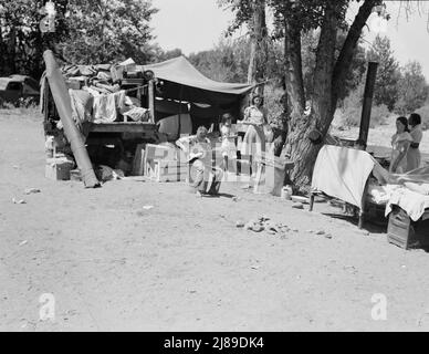 Washington, vallée de Yakima. Camp de familles migratrices dans "Ramblers Park.". Banque D'Images