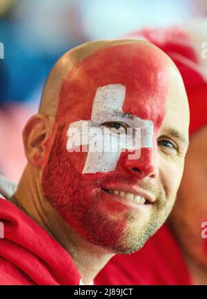 Helsinki, Finlande. 14th mai 2022. Fan SUI dans le match SUISSE - ITALIE Championnat DU MONDE DE HOCKEY SUR GLACE IIHF Groupe B à Helsinki, Finlande, 14 mai 2022, saison 2021/2022 © Peter Schatz / Alay Live News Banque D'Images