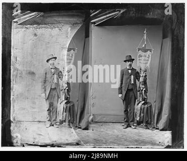 Drapeau de guerre du général George H. Thomas, 1865-1880. Général George H. Thomas, 1865-1880. Thomas, général George H. drapeau de guerre des États-Unis, entre 1865 et 1880. ['relique - C.C. (?) De Genl. Siège social de Thomas]. Banque D'Images