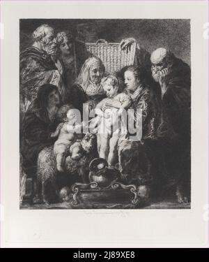 La Sainte famille, après Jacob Jordaens, 1871. Banque D'Images