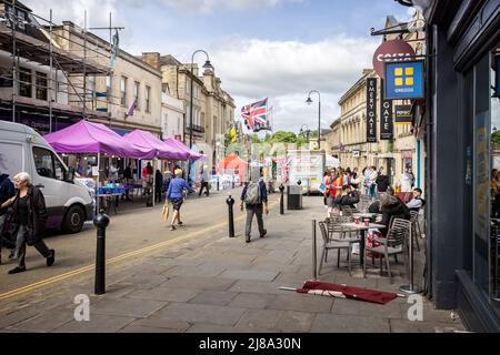 Marché de rue en plein air vendredi à Chippenham, Wiltshire, Royaume-Uni, le 13 mai 2022 Banque D'Images