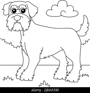 Schnauzer page de coloriage pour chiens pour enfants Illustration de Vecteur