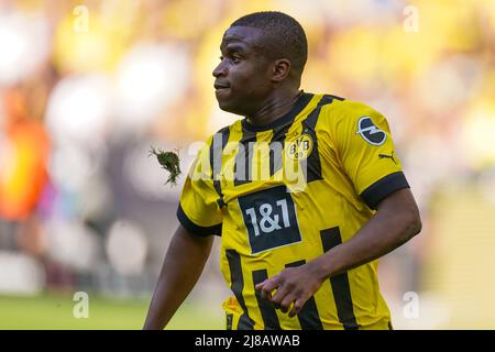 DORTMUND, ALLEMAGNE - MAI 14 : Youssoufa Moukoko de Borussia Dortmund pendant le 1. Match de Bundesliga entre Borussia Dortmund et Hertha BSC au signal Iduna Park le 14 mai 2022 à Dortmund, Allemagne (photo de Joris Verwijst/Orange Pictures) Banque D'Images