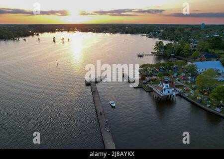 Photos de drone du front de mer à Edenton Banque D'Images