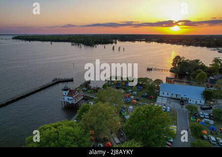 Photos de drone du front de mer à Edenton Banque D'Images