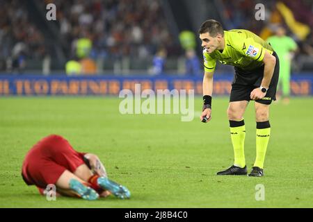 Pendant les 37th jours de la série A Championship entre A.S. Roma vs Venezia F.C. le 14th mai 2022 au Stadio Olimpico à Rome, Italie. Banque D'Images