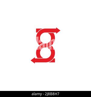 nombre 8 flèches opposées ligne infinie logo vecteur Illustration de Vecteur