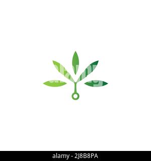 lettre y feuille feuillage vert nature logo vecteur Illustration de Vecteur