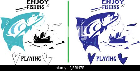 Profitez de la pêche en jouant à Vector Design Illustration de Vecteur