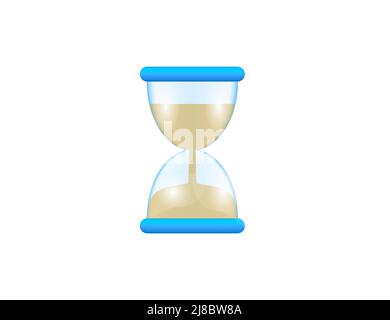 HourGlass, 3D, icône de temps. Illustration vectorielle. Illustration de Vecteur