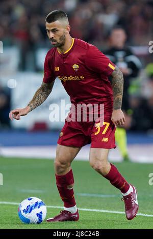 Rome, Italie. 14th mai 2022. Leonardo Spinazzola de AS Roma pendant la série Un match entre Roma et Venezia au Stadio Olimpico, Rome, Italie, le 14 mai 2022. Credit: Giuseppe Maffia/Alay Live News Banque D'Images