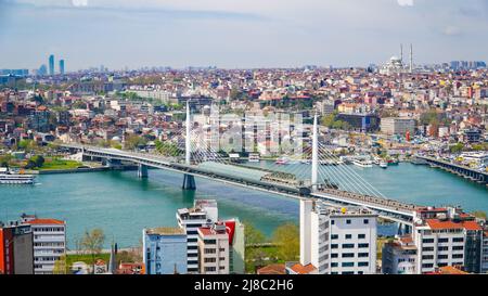 Superbe vue sur Istanbul depuis la Tour Galata.Turquie. Partie européenne de la ville. Banque D'Images