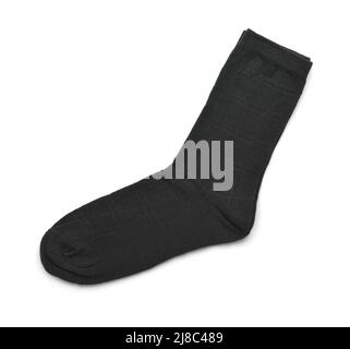 Vue latérale des chaussettes à carreaux noirs pour hommes isolées sur du blanc Banque D'Images