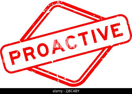 Grunge rouge mot proactif caoutchouc joint tampon sur fond blanc Illustration de Vecteur