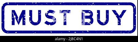 Grunge bleu doit acheter mot carré caoutchouc cachet sur fond blanc Illustration de Vecteur